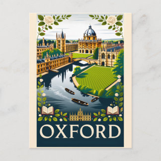Oxford England Retro Resemålning Affisch Konst Helg Vykort