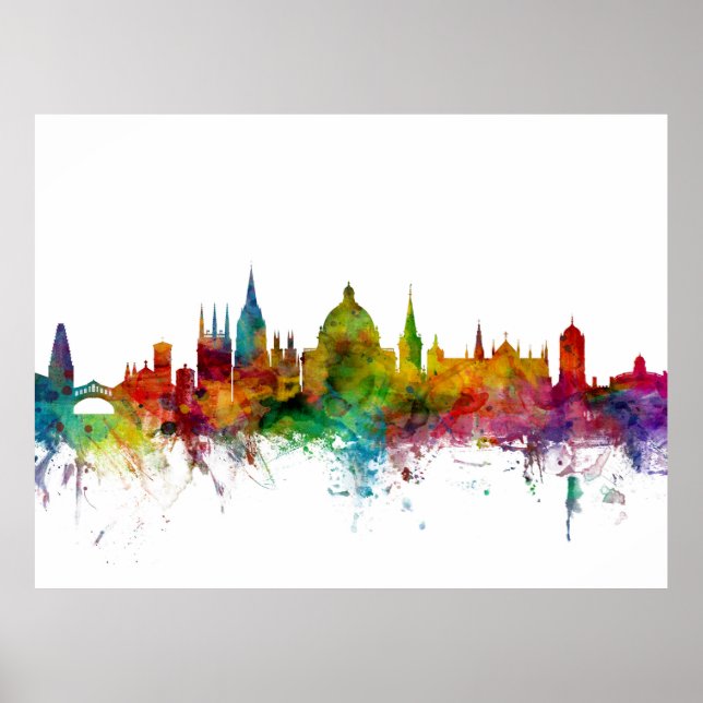 Oxford England Skyline Poster (Framsidan)