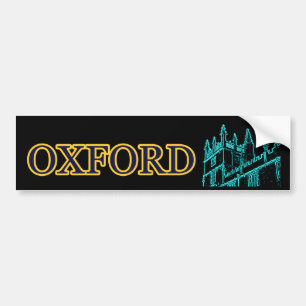 Oxford England som bygger Cyan svart jGibney för Bildekal
