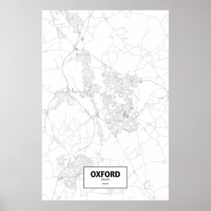 Oxford, England (svart på vitt) Poster
