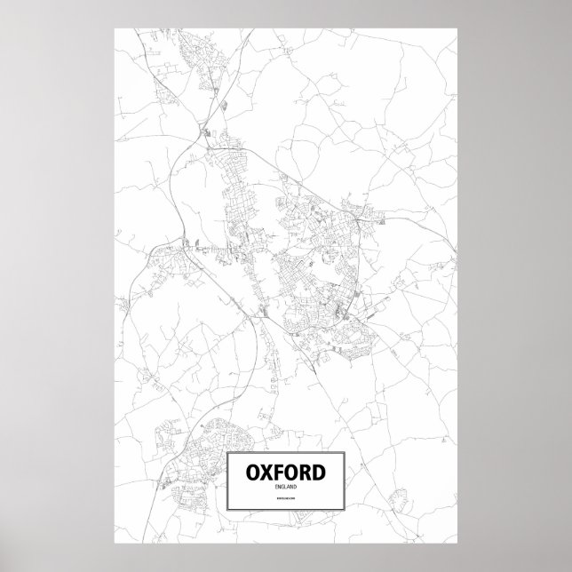 Oxford, England (svart på vitt) Poster (Framsidan)