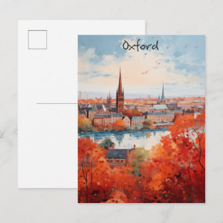 Oxford England Travel City Painting Aesthetic Vykort