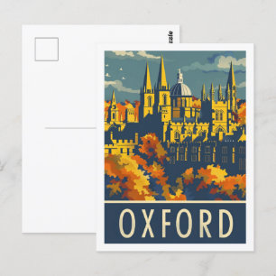 Oxford England UK Vintage resor Ställe Vykort