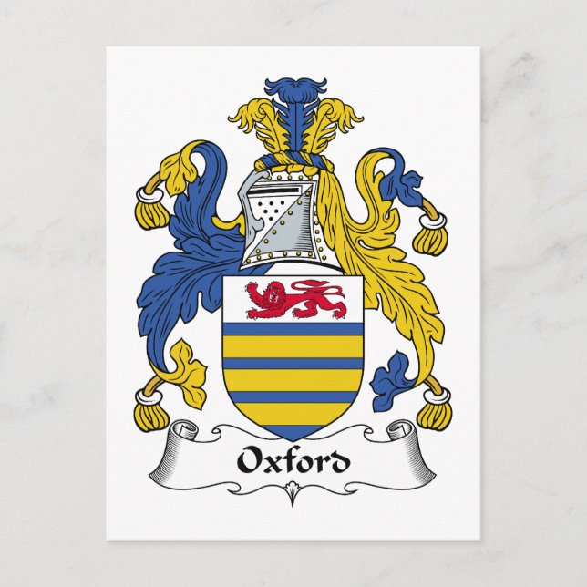 Oxford Family Crest Vykort (Framsida)