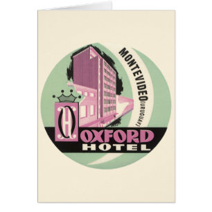 Oxford Hotel, Montevideo, Uruguay, Vintage Resa Hälsningskort