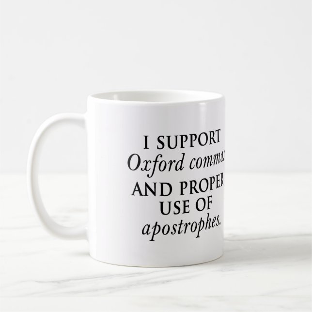 Oxford komma- och apostrofmugg kaffemugg (Vänster)