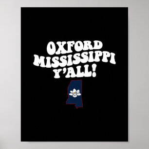 Oxford Mississippi Y'all Ms Södra Semester Poster