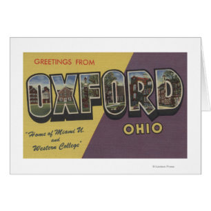 Oxford, Ohio - Miami U & western högskola Hälsningskort