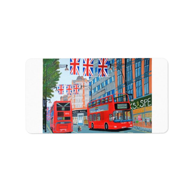 Oxford Street- Queen Dimond Jubilee-etikett Adressetikett (Framsidan)
