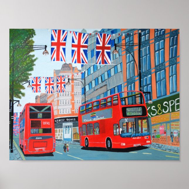 Oxford Street Queen's Diamond Jubilee Poster (Framsidan)
