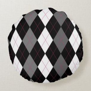 Oxford Tales A Deux Argyle Round Pillow Rund Kudde