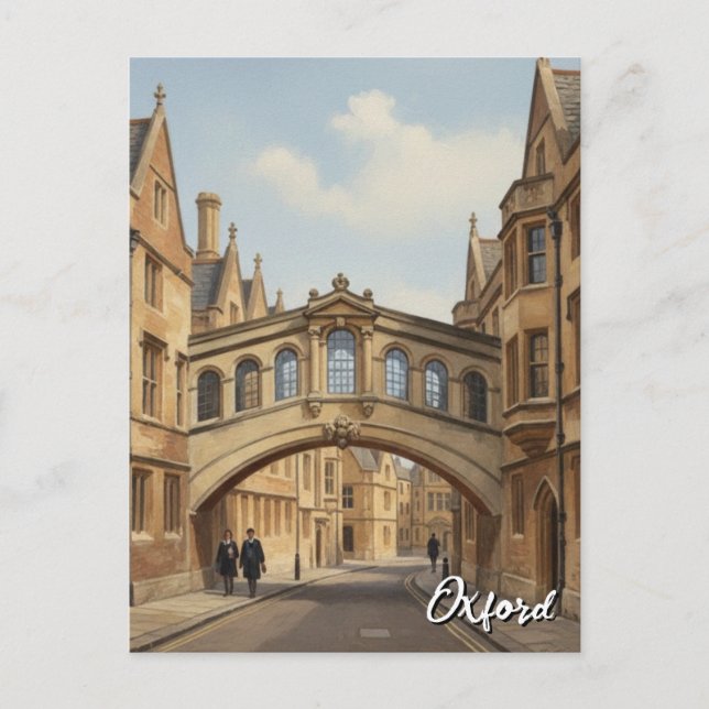 Oxford University Bridge of Sighs England Resa Vykort (Framsida)