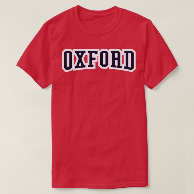 oxford, vit blå text t shirt (Design framsida)