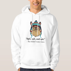 Oxfordkomma lama grammatik nörd svart text spottar hoodie