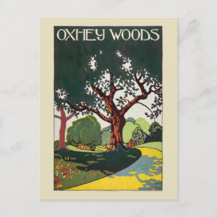 Oxhey Skogen Vintage affisch 1915 Vykort