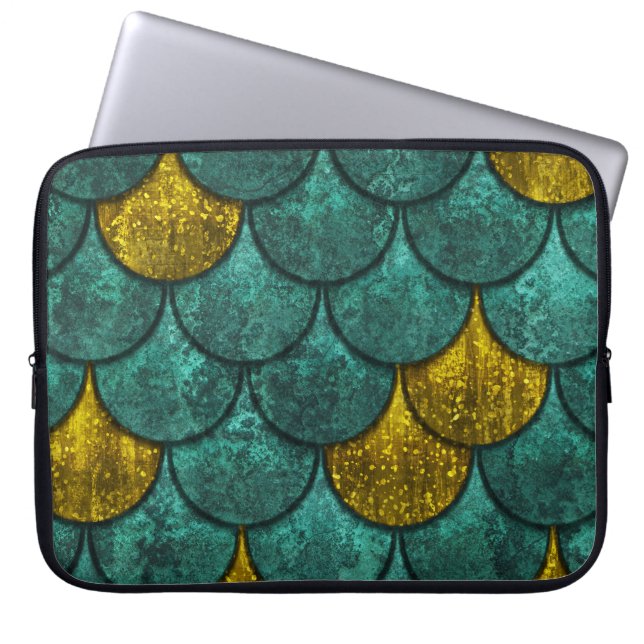Oxid Metallic: Fish Scales Struktur Laptop Fodral (Framsidan)