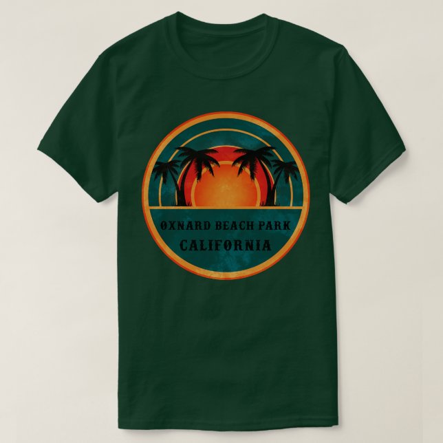Oxnard Beach Park Carolina Beach Retro Sunset T Shirt (Design framsida)