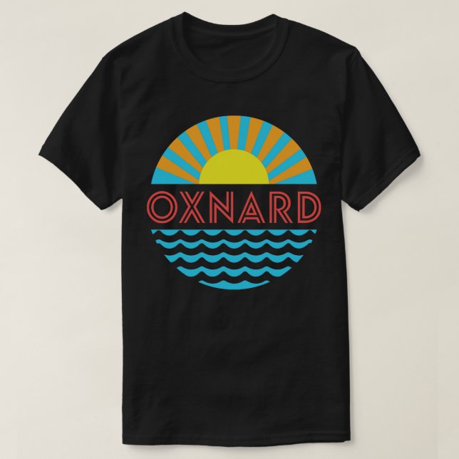 Oxnard Beach Sol och Vågar T Shirt (Design framsida)