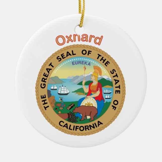 Oxnard California Julgransprydnad Keramik (Framsidan)