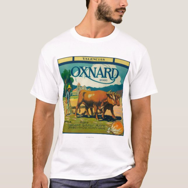 Oxnard orange LabelOxnard, CA Tee Shirt (Framsida)