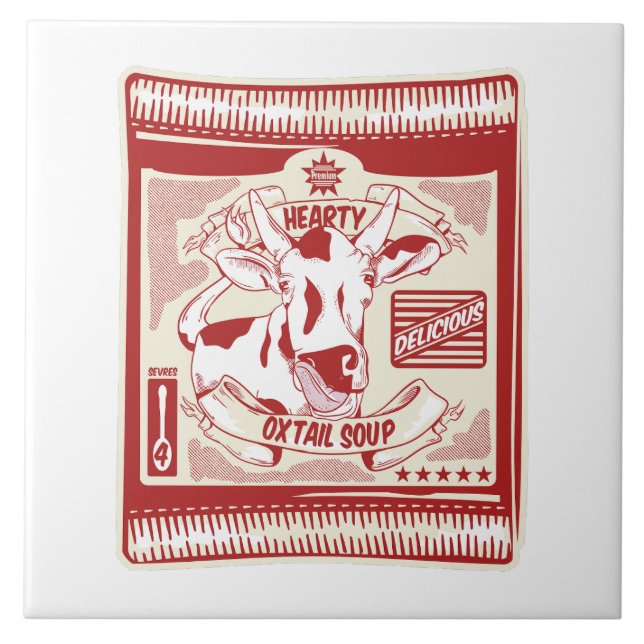 Oxtail soppa pop kakelplatta (Framsidan)