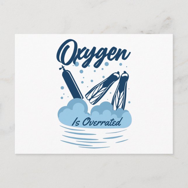 Oxygen is Overrated - For Swimmers Vykort (Framsida)