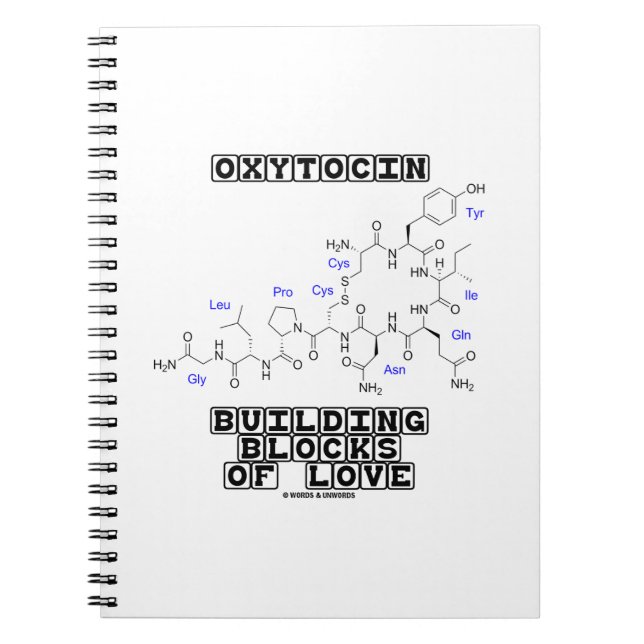 Oxytocin Byggnad block av Kärlek (kemi) Anteckningsbok Med Spiral (Framsidan)