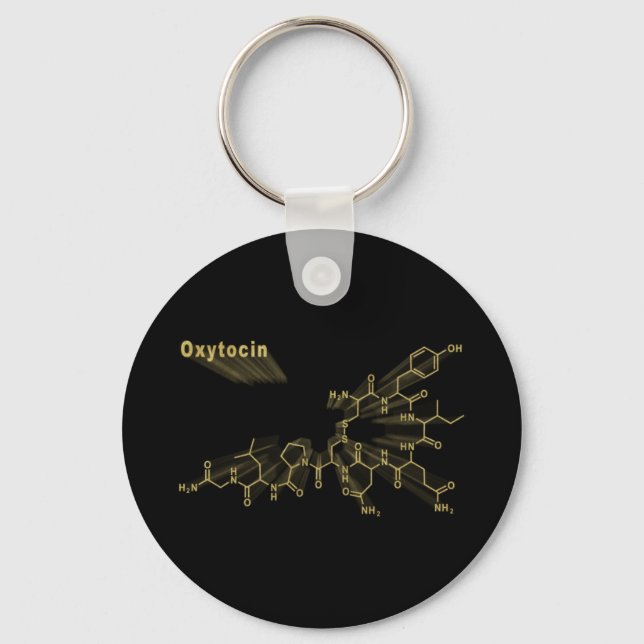 Oxytocin Hormone Strukturkemisk formel guld Nyckelring (Framsida)