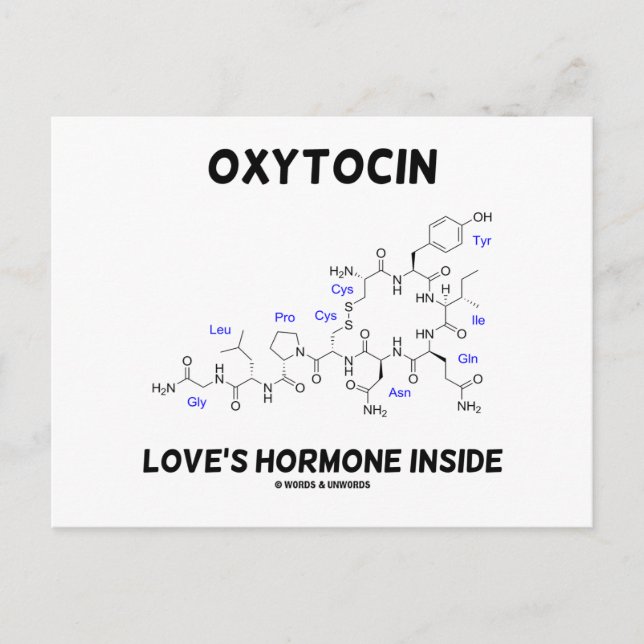 Oxytocin Kärlek Hormone Inside (kemi) Vykort (Framsida)