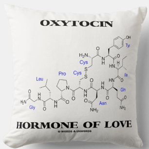 Oxytocinhormon av kärlek (den kemiska molekylen) kudde