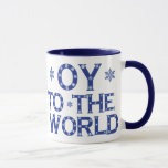 OY till World Blue and White Helgdag Mugg<br><div class="desc">Blå och vit,  ynklig och festlig Helgdag Mugg OY till världen med blå Snöflingor</div>