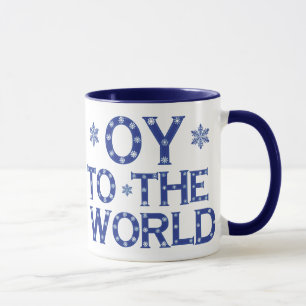 OY till World Blue and White Helgdag Mugg
