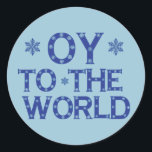 OY till World Stickers Runt Klistermärke<br><div class="desc">OY till World Funny and Festive Helgdag Stickers</div>