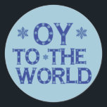 OY till World Stickers Runt Klistermärke<br><div class="desc">OY till World Funny and Festive Helgdag Stickers</div>