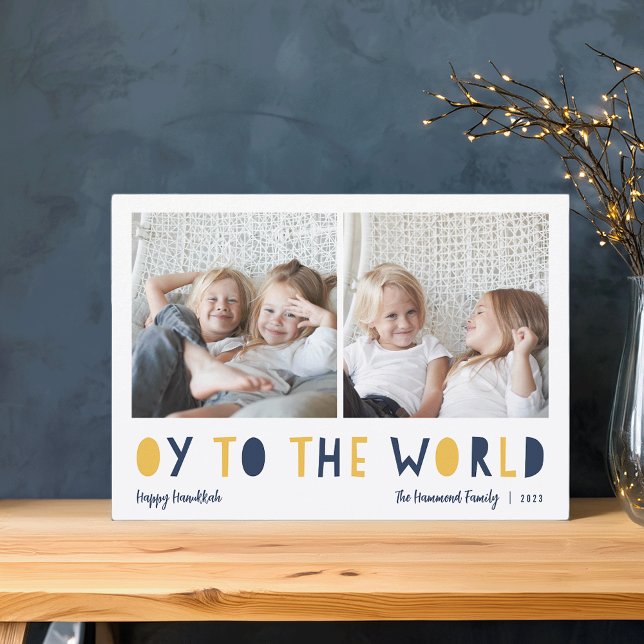 Oy to the World | 2 Foto Hanukkah Julkort (Skapare uppladdad)