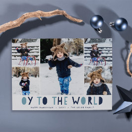 Oy to the World | Hanukkah Photo Collage Card Julkort