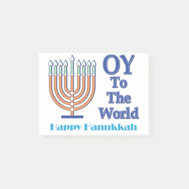 Oy-To-Världen-God-Jul-Hanukkah Post-it Block (Framsida)