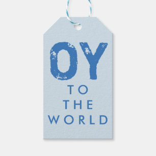 Oy to World Hanukkah Gift Märkres Presentetikett