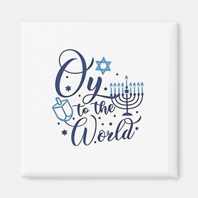 Oy to World Hanukkah Jewish Funny Magnet (Framsidan)
