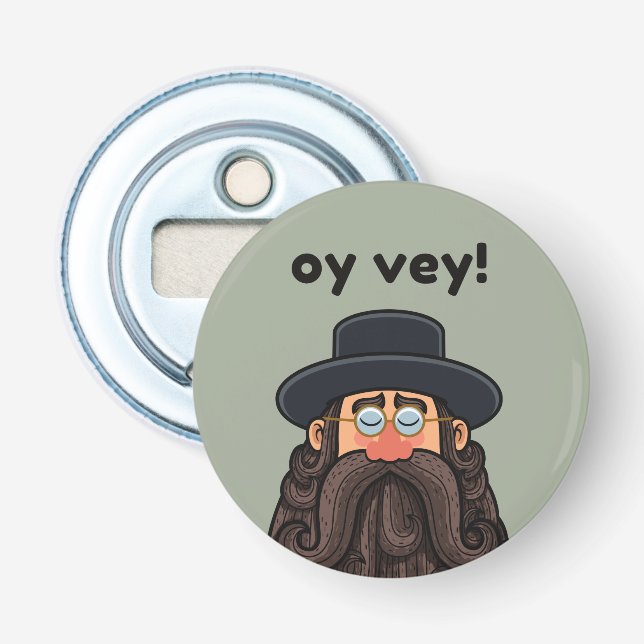 OY VEY! Funny RABBI Peronalized Flasköppnare (Framsidan)