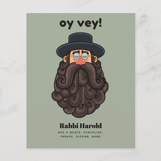 OY VEY! Funny RABBI Peronalized Flygblad (Framsidan)