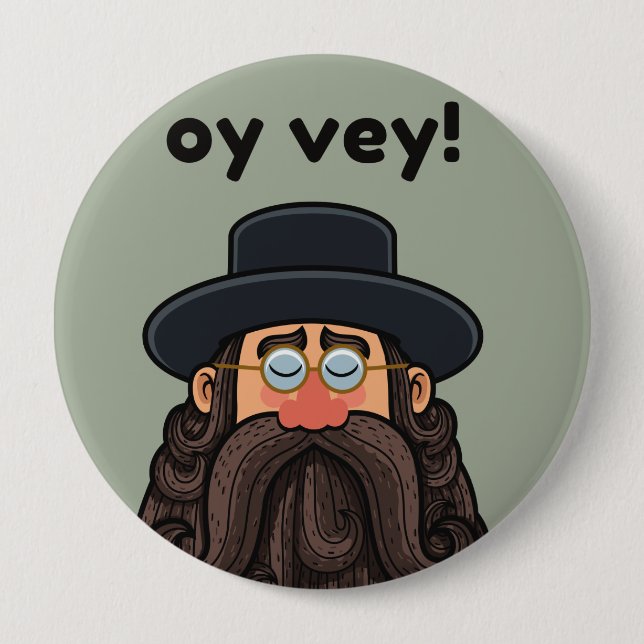 OY VEY! Funny RABBI Peronalized Knapp (Framsida)