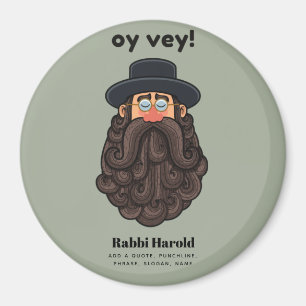 OY VEY! Funny RABBI Peronalized Magnet