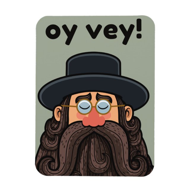 OY VEY! Funny RABBI Peronalized Magnet (Vertikal)
