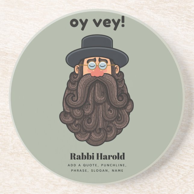 OY VEY! Funny RABBI Peronalized Underlägg (Framsidan)