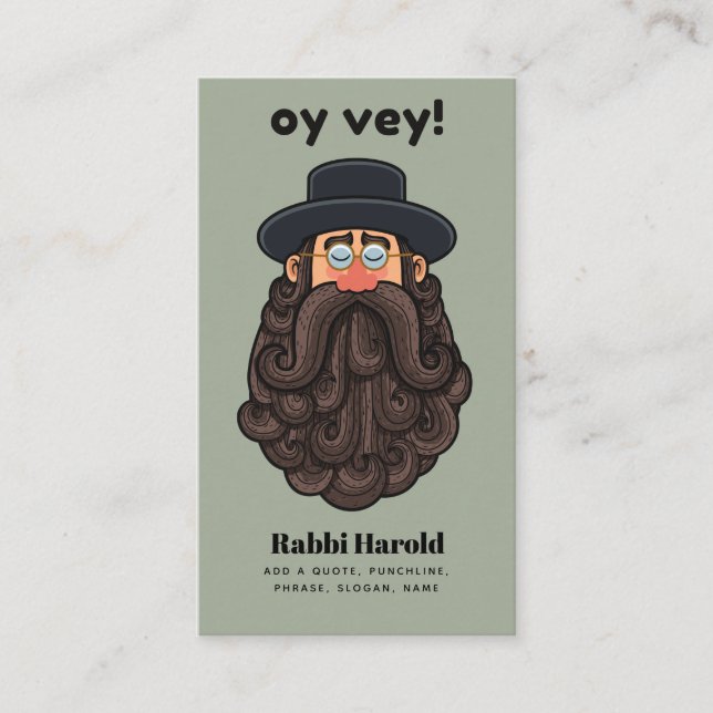 OY VEY! Funny RABBI Peronalized Visitkort (Framsida)