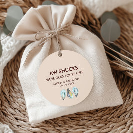 Oyster Aw Shucks We're Glad You're Here Wedding Gåvor Etiketter