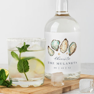 Oyster Bröllop Spritflaskor Etikett