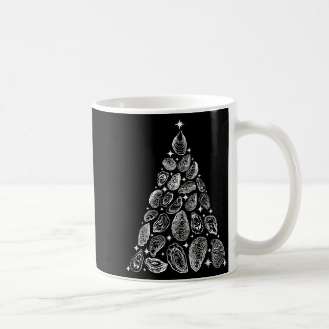 Oyster Christmas Tree Seafood Shellfish Holiday Be Kaffemugg (Höger)