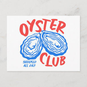 Oyster Club Kustnära Beach Tema Skaldjursälskare Vykort